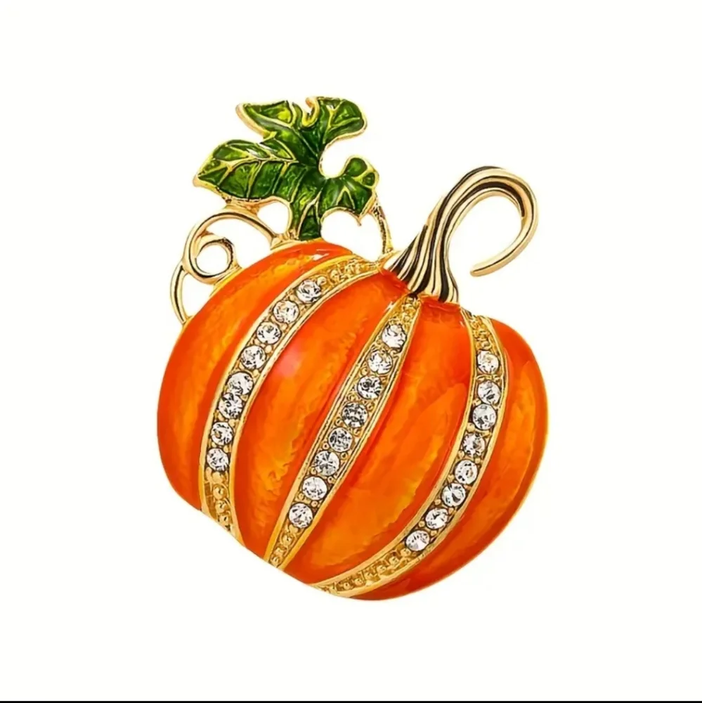 Halloween Pumpkin Brooch Enamel Pin Backpack Lapel Pin, Rhinestones